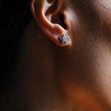 0.40 TCW Round Cut Moissanite Clover Leaf Stud Earrings in Gold 4