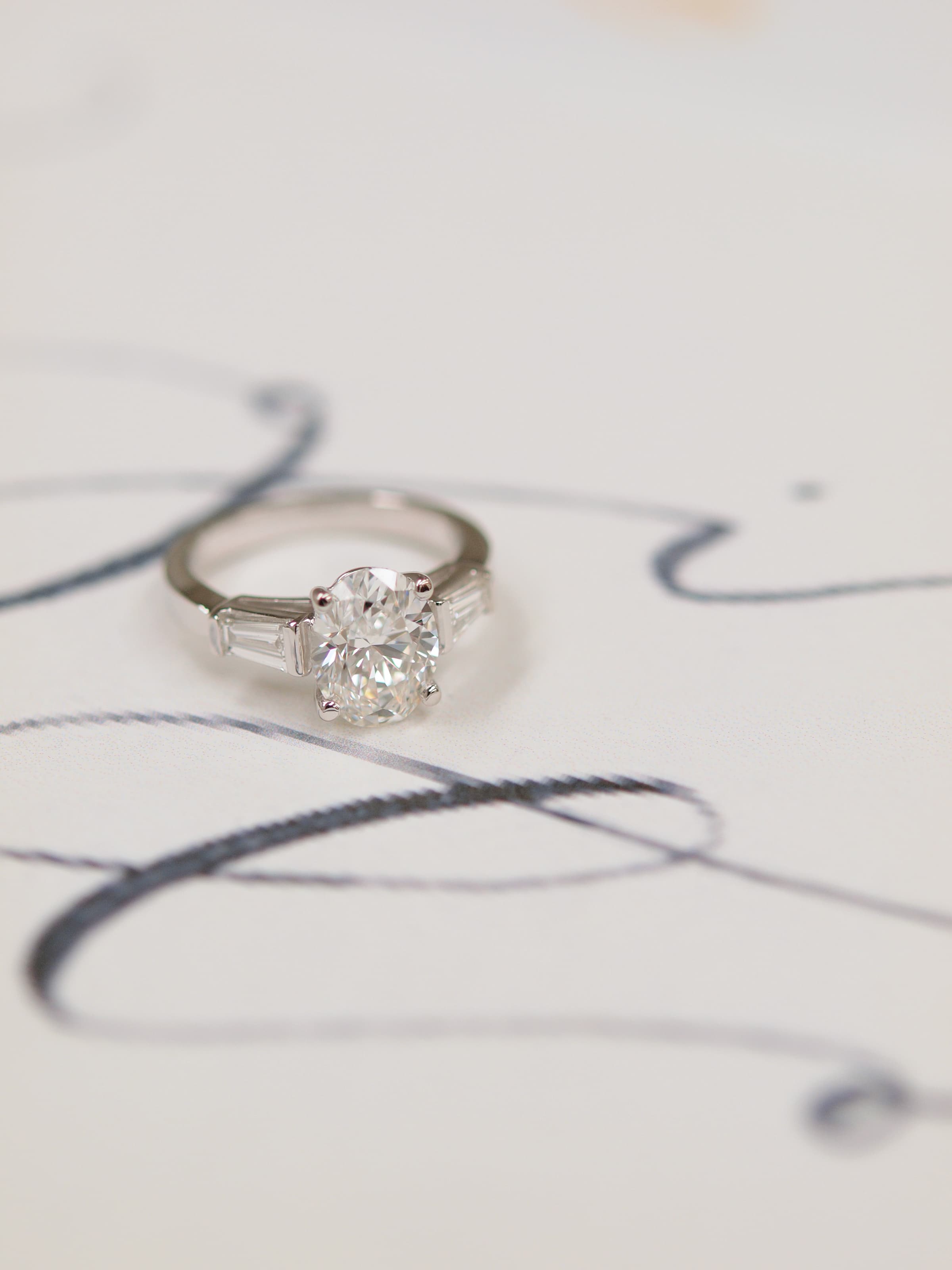 Stunning 1 CT Oval Moissanite Engagement Ring With Three Stone Design 4