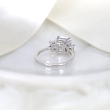 Stunning 3.60 CT Emerald Moissanite Engagement Ring with Three stone Design 3