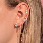 0.30 TCW Round Cut Moissanite Small Burst Dangle Earrings in Gold 6