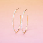 2.0 TCW Round Cut Moissanite Large Hoops Earrings in Gold 6