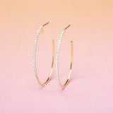 2.0 TCW Round Cut Moissanite Large Hoops Earrings in Gold 6