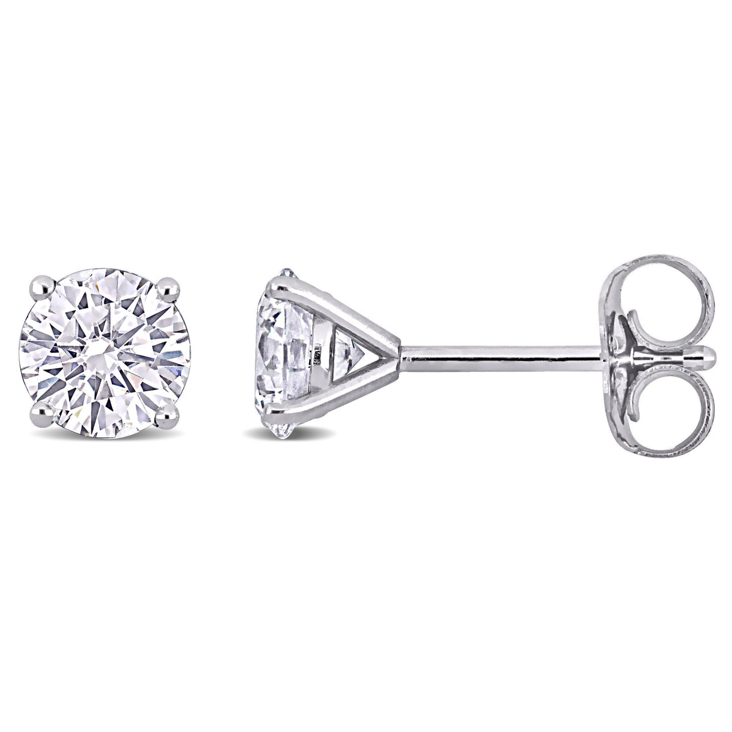 Round Cut Cubic Zirconia in 925 Sterling Silver Earrings 4