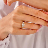 Stunning 1.50 CT Oval Moissanite Engagement Ring with Cluster Design 7