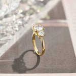 3.0 CT Round Shaped Moissanite Engagement Ring With Three Stone Style 5