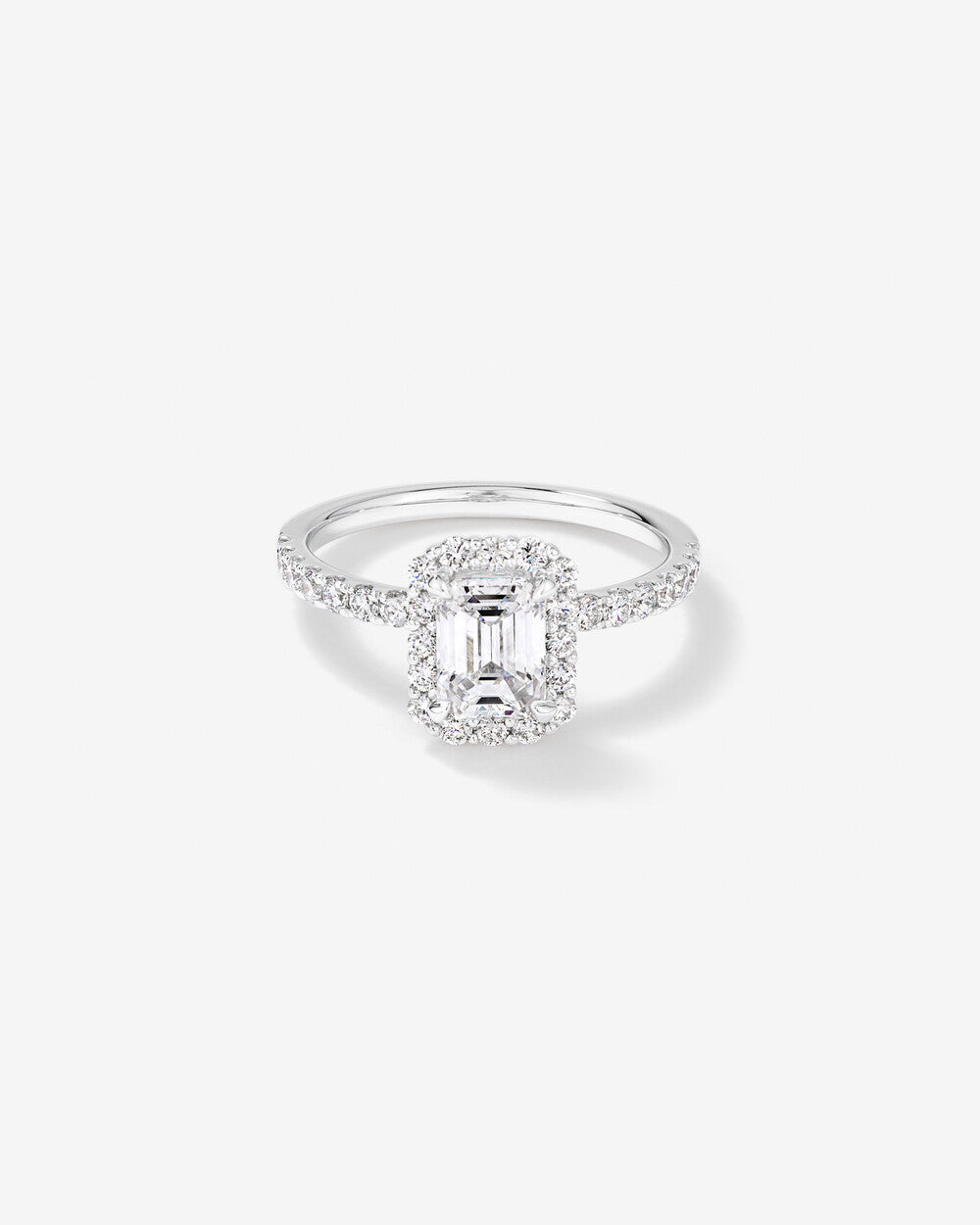 Stunning 1.78 CT Emerald Moissanite Engagement Ring with Pave & Halo Design 1
