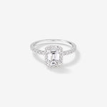 Stunning 1.78 CT Emerald Moissanite Engagement Ring with Pave & Halo Design 1