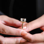 Stunning 1.0 - 2.0 CT Emerald Moissanite Engagement Ring with Hidden Halo Design 6