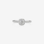 Stunning 0.5 CT Round Moissanite Stone Engagement Ring In Halo & Pave Design 1