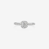Stunning 0.5 CT Round Moissanite Stone Engagement Ring In Halo & Pave Design 1