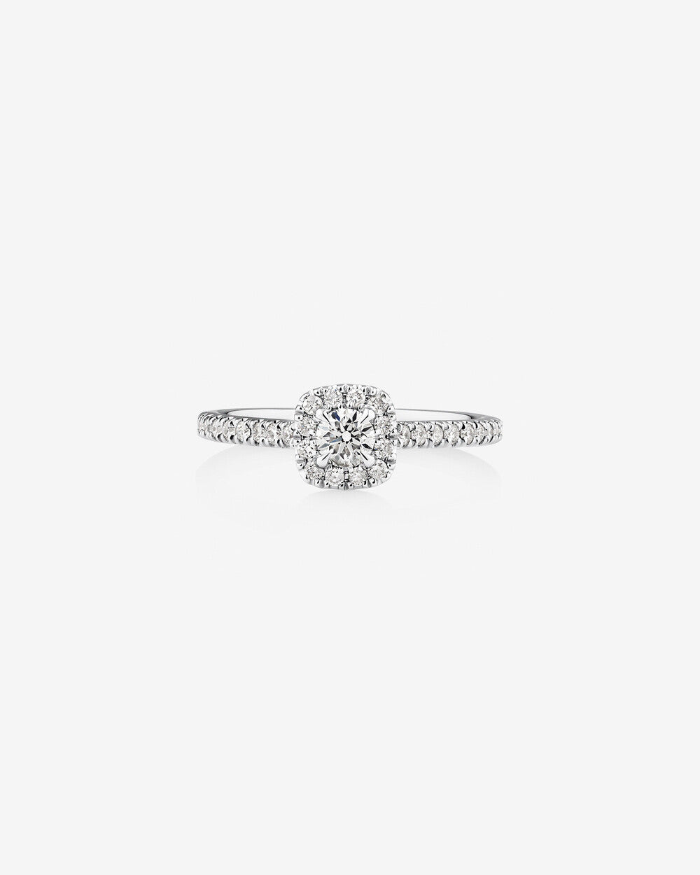 Stunning 0.5 CT Round Moissanite Stone Engagement Ring In Halo & Pave Design 1