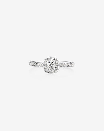 Stunning 0.5 CT Round Moissanite Stone Engagement Ring In Halo & Pave Design 1