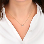 0.50 CT Round & Pear Moissanite Diamond Two Stone Pendant Necklace in Solid Gold 1