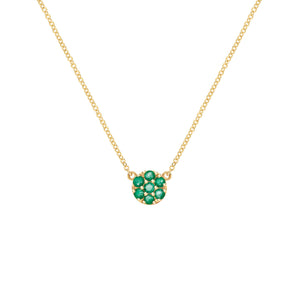 0.21 CT Round Emerald Lab Made Diamond- May Birthstone Necklace