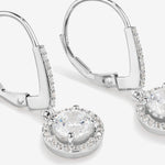 Round Cut Cubic Zirconia in 925 Sterling Silver Earrings 3
