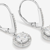 Round Cut Cubic Zirconia in 925 Sterling Silver Earrings 3