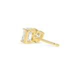 3.0 TCW Heart & Emerald Cut Moissanite Two Stone Stud Earrings in Gold 7