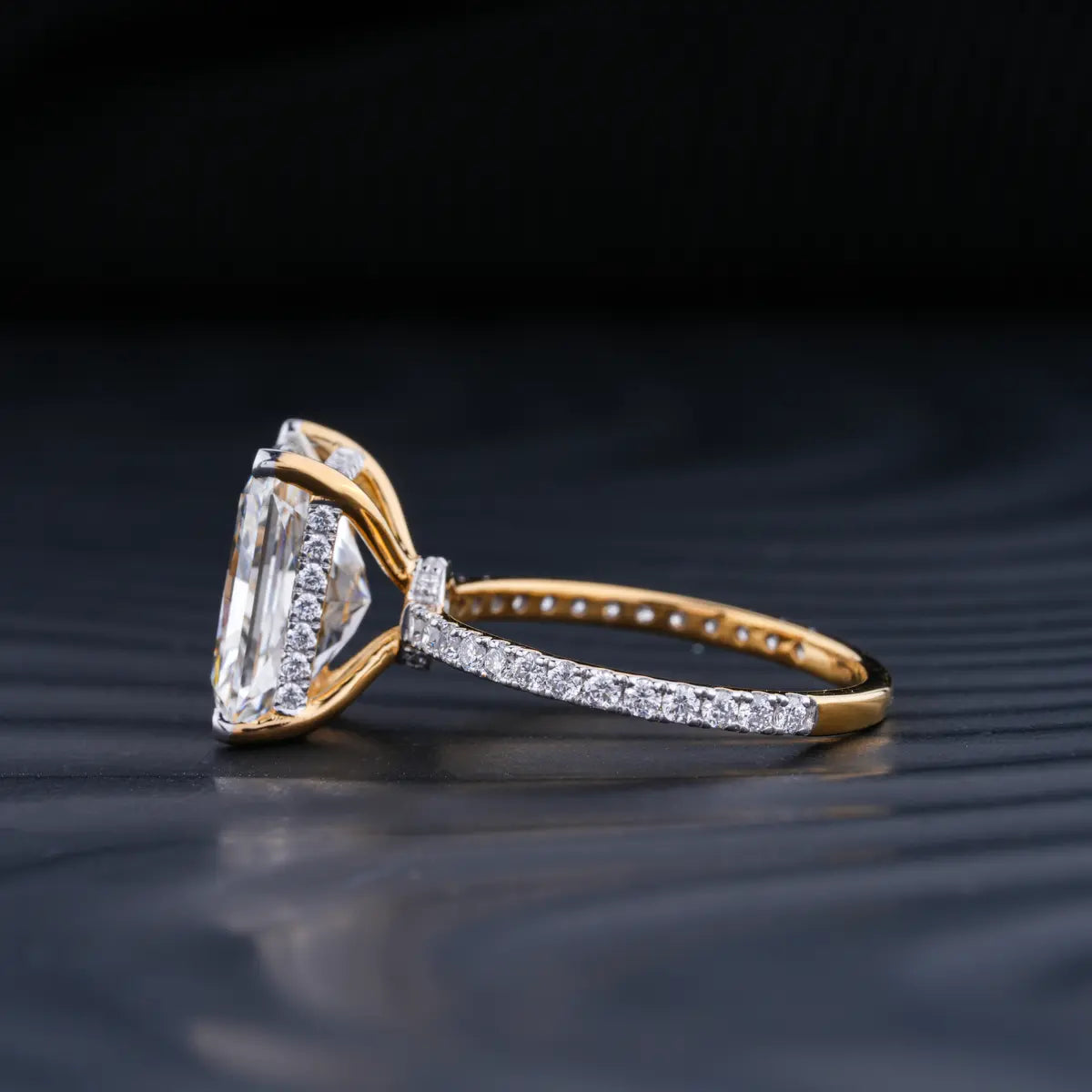 Stunning 5.0 CT Radiant Moissanite Engagement Ring with Double Hidden Halo & Pave Design 3