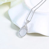 Round Cut Cubic Zirconia in 925 Sterling Silver Necklace 4
