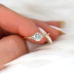 Stunning 0.75 CT Round Moissanite Engagement Ring With Cluster Design 7