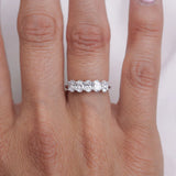 Stunning 0.4 TCW Oval Moissanite Stone with Half Eternity Wedding Band 7