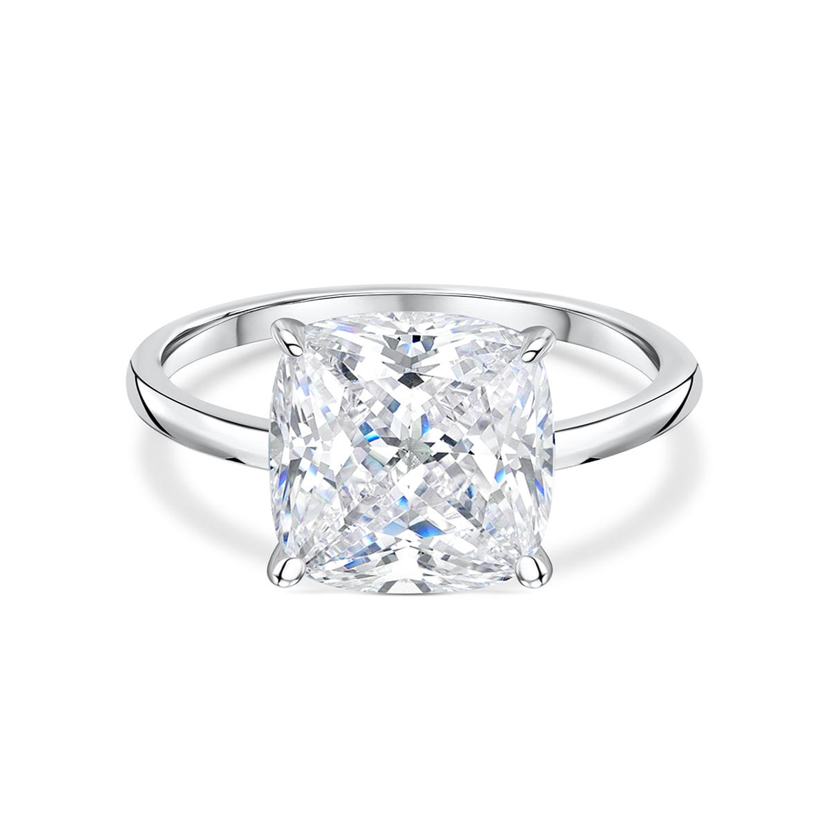 3.50 CT Cushion Moissanite Hidden Halo Engagement Ring - farrellouise