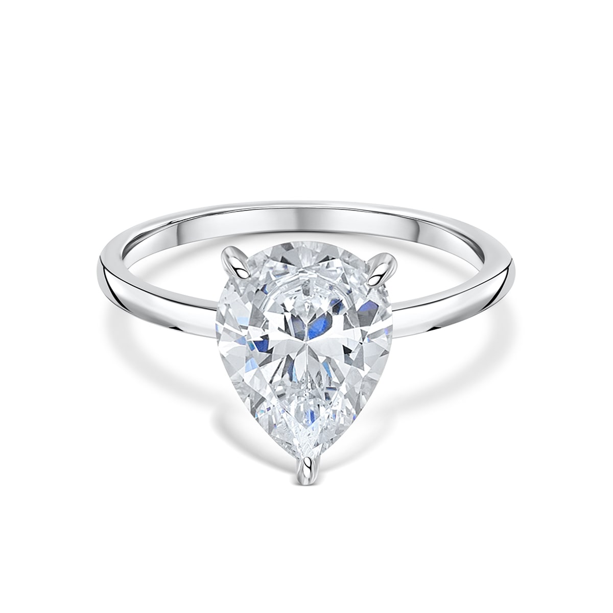 3.0 CT Pear Moissanite Hidden Halo Engagement Ring - farrellouise