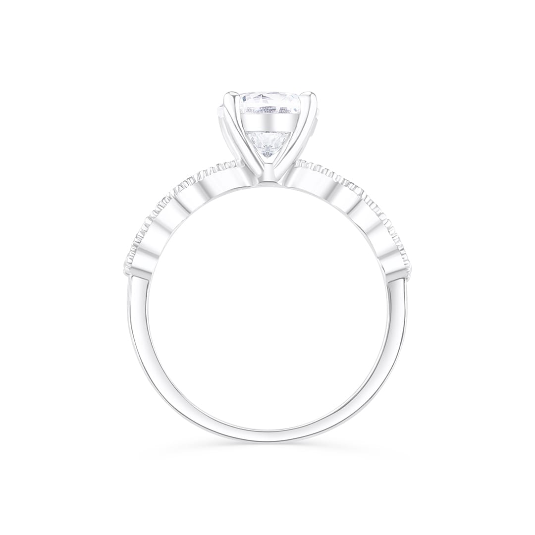 Stunning 1.5 CT Round Moissanite Engagement Ring with Pave & Hidden Halo Design 3
