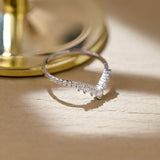 Stunning 0.5 CT Round Moissanite Stones V-Shaped Wedding Band 2