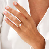 Stunning 1.0-2.0 CT Emerald Moissanite Engagement Ring with Pave Design 8