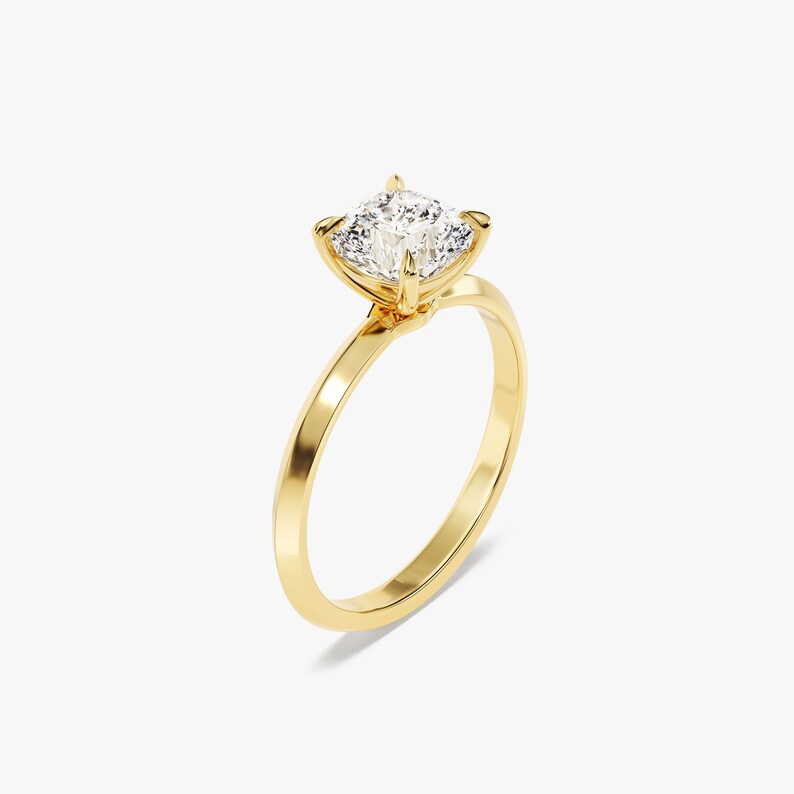 Stunning 1.0-2.0 CT Cushion Moissanite Engagement Ring with Solitaire Design 2