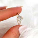 Stunning 1 CT Marquise Moissanite Engagement Ring With Cluster Design 3