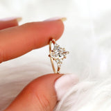 Stunning 1 CT Marquise Moissanite Engagement Ring With Cluster Design 3