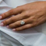 4.25 CT Oval Moissanite Ring Featuring Hidden Halo Style 4