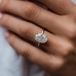 4.25 CT Oval Moissanite Ring Featuring Hidden Halo Style 1