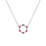 0.36 TCW Round Ruby Lab Made Diamond- July Birthstone Necklace 7