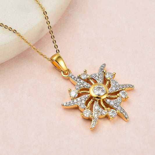 Round Cut Cubic Zirconia in 925 Sterling Silver Necklace 2