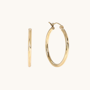 Classic Polished Hoop Earrings in Gold