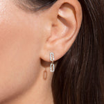 1.50 TCW Round Cut Moissanite Chain Earrings in Gold 4