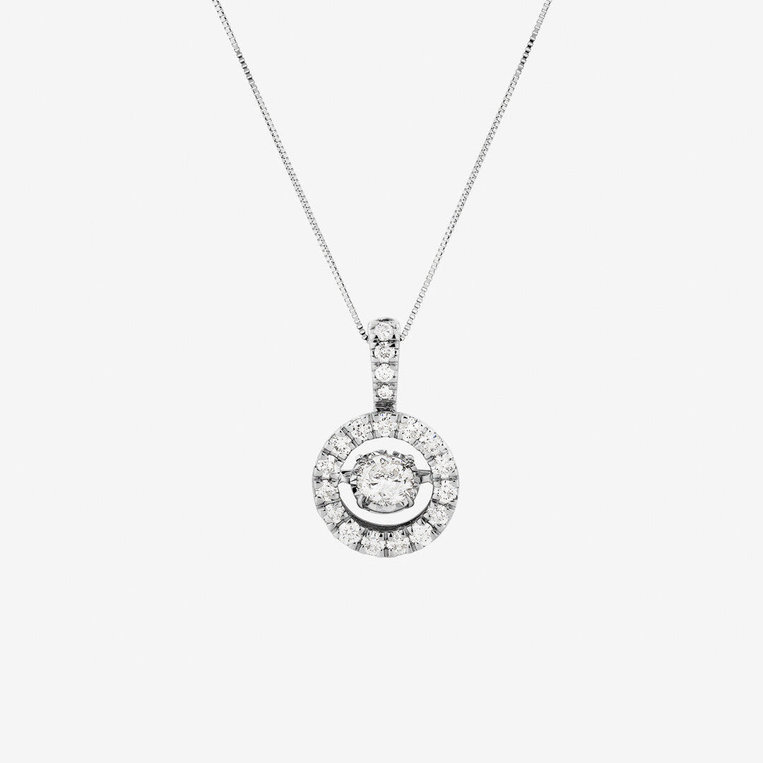 Round Cut Cubic Zirconia in 925 Sterling Silver Necklace 1