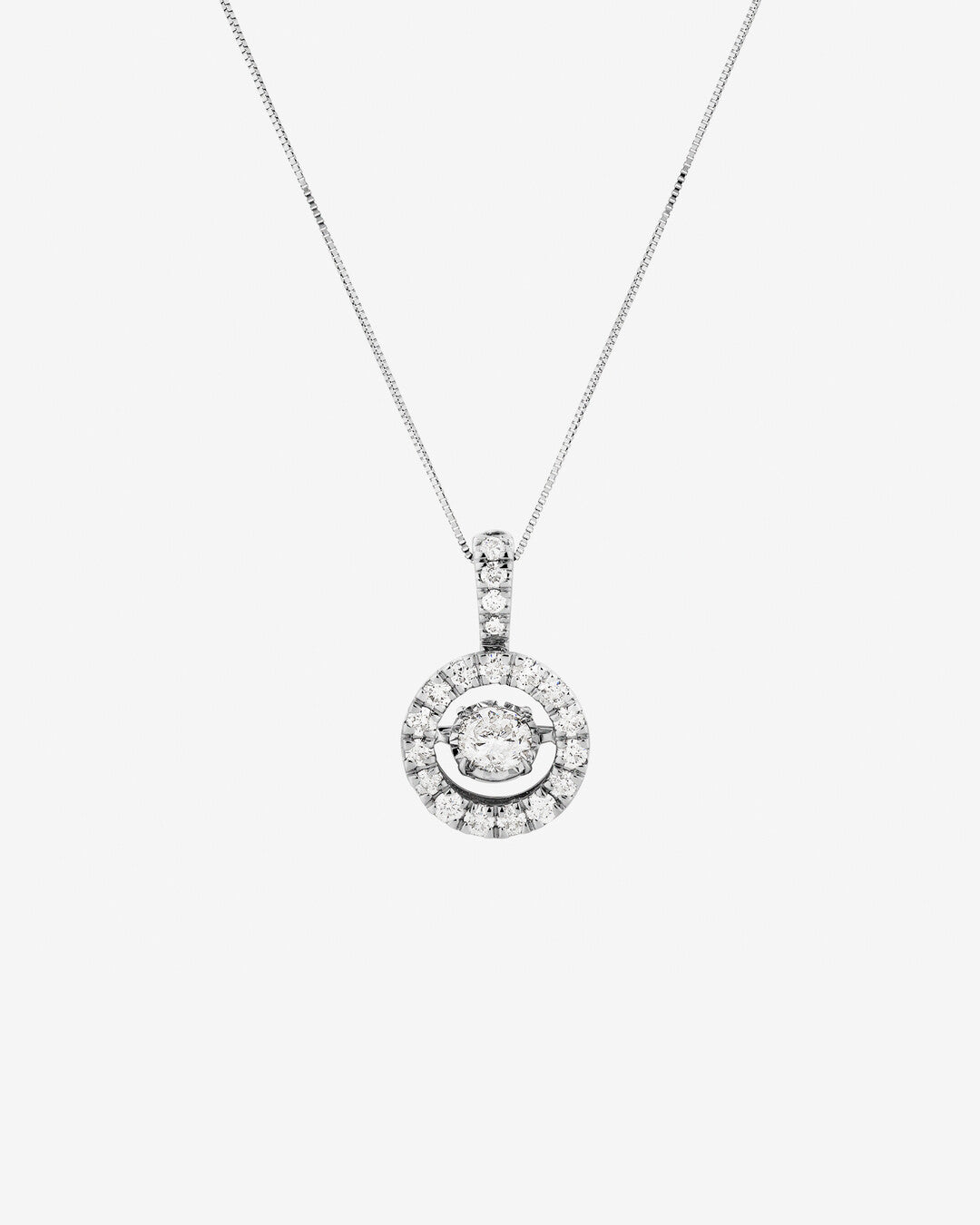 Round Cut Cubic Zirconia in 925 Sterling Silver Necklace 1
