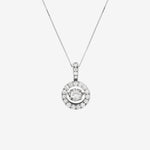Round Cut Cubic Zirconia in 925 Sterling Silver Necklace 1