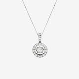 Round Cut Cubic Zirconia in 925 Sterling Silver Necklace 1