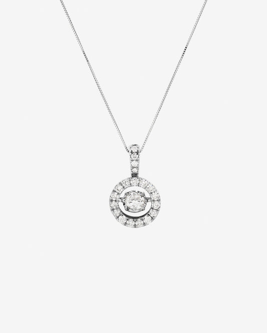 Round Cut Cubic Zirconia in 925 Sterling Silver Necklace 1