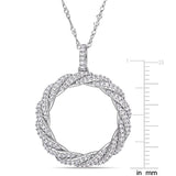 Round Cut Cubic Zirconia in 925 Sterling Silver Necklace 9