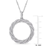 Round Cut Cubic Zirconia in 925 Sterling Silver Necklace 6