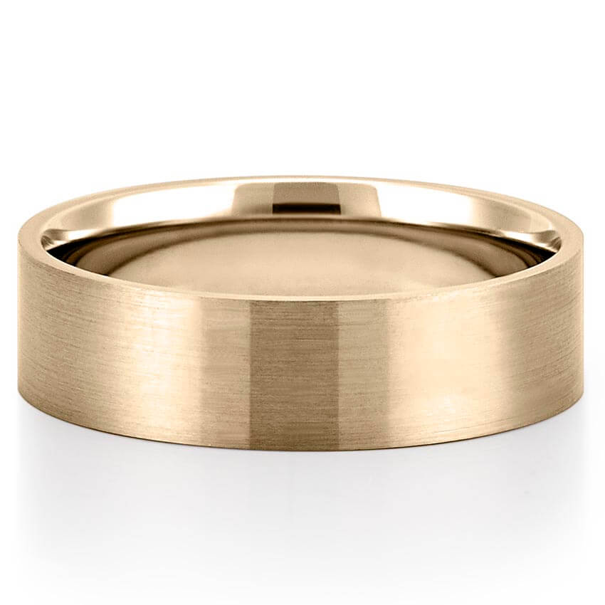 Classic Matte Finish Wedding Band for Men's in Solid Gold 1