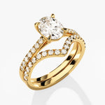 1.50 CT Oval Cut Moissanite Bridal Ring Set with Marquise & Round Wedding Bands 2