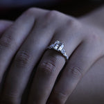 Stunning 1.0 - 2.0 CT Asscher Moissanite Engagement Ring With Twisted Pave Design 4