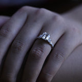 Stunning 1.0 - 2.0 CT Asscher Moissanite Engagement Ring With Twisted Pave Design 4